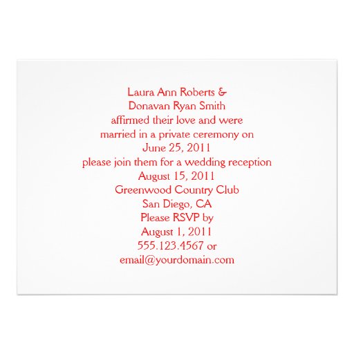 Las Vegas Post Wedding Invitation