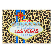 Las Vegas Reception RSVP Leopard Fur Announcement