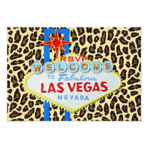 Las Vegas Reception RSVP Leopard Fur Announcement (front side)