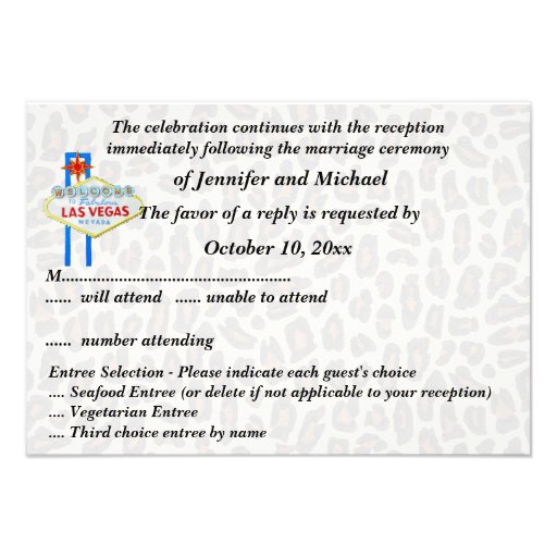 Las Vegas Reception RSVP Leopard Fur Announcement