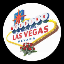Las Vegas Red Roses Wedding Sticker