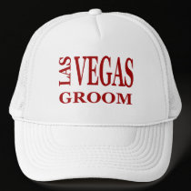LAS VEGAS RED TEXT GROOM Hat hats