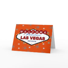 Las Vegas Retro Christmas Card card