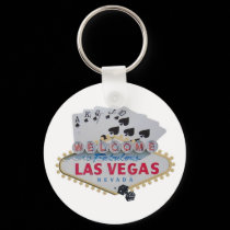 Las Vegas Royal Flush Keychain with set of dice