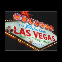 Las Vegas Santa/Reindeer Merry Christmas Postcard by vegasdusoleil Las Vegas Santa/Reindeer Merry Christmas Postcard