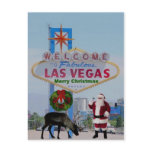 Las Vegas Santa & Rodolph Merry Christmas Postcard