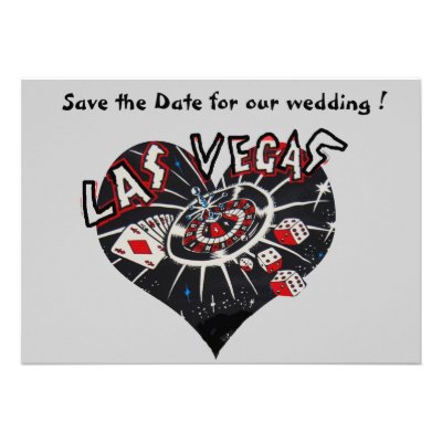 Las Vegas Save the Date Heart Custom Announcement