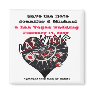 Las Vegas Save the Date Heart Fridge Magnet