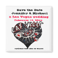 Las Vegas Save the Date Heart magnet