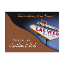 Las Vegas Save The Date (mocha) postcards