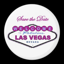 Las Vegas Save the Date Plum Color Magnet