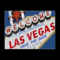 Las Vegas SAVE THE DATE Postcard by vegasdusoleil Las Vegas SAVE THE DATE Postcard