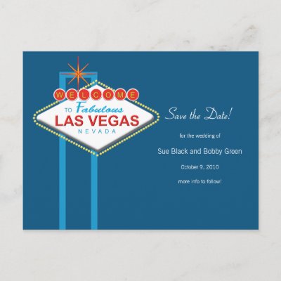 Las Vegas Save The Date Post Card
