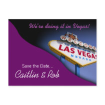 Las Vegas Save The Date (purple) Post Card