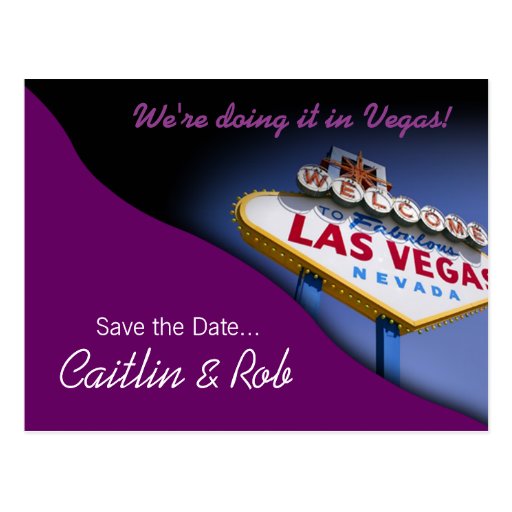 Las Vegas Save The Date (purple) Post Card
