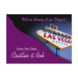 Las Vegas Save The Date (purple) Post Card