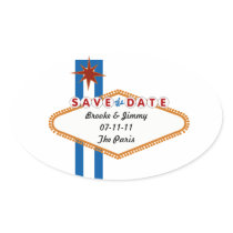 Las Vegas Save the Date Oval Stickers