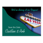 Las Vegas Save The Date (teal) Post Cards