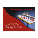 Las Vegas Save The Date (tomato red) postcard