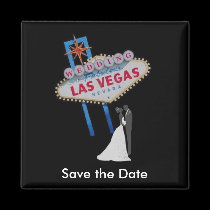Las Vegas "Save the Date" Wedding Magnet with Brid magnets