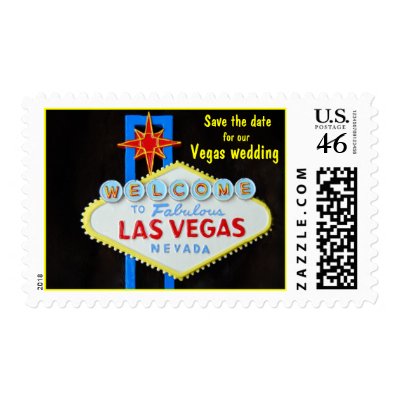 Las Vegas Save the Date wedding Postage