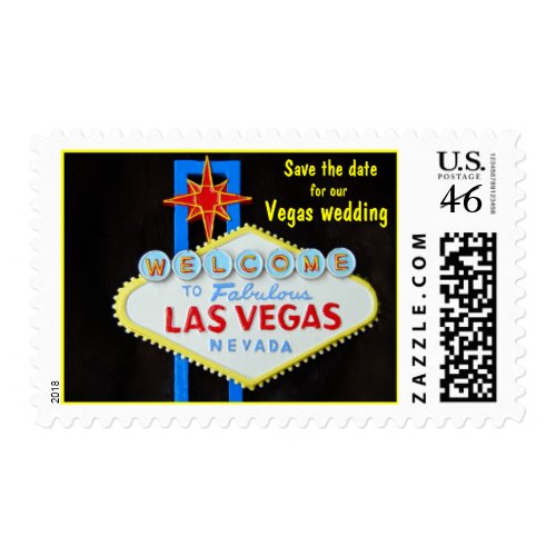 Las Vegas Save the Date wedding stamp