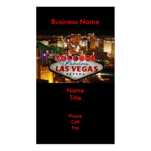 Las Vegas Sign Business Cards (front side)