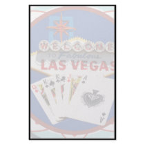 Las Vegas Sign & Cards Poker Chip Stationery Design