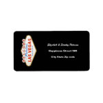 Las Vegas sign destination wedding address label Las Vegas sign destination wedding address label