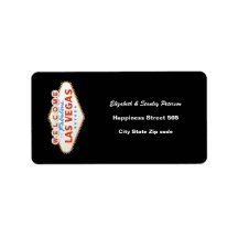 Las Vegas sign destination wedding address label