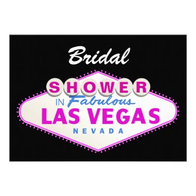 Las Vegas sign destination wedding bridal shower Personalized Announcement