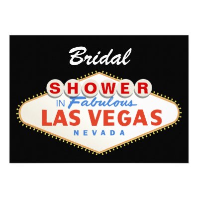 Las Vegas sign destination wedding bridal shower Personalized Invitation