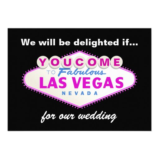 Las Vegas sign destination wedding invitation