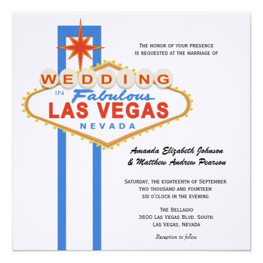 Las Vegas Sign Destination Wedding Invitation (front side)