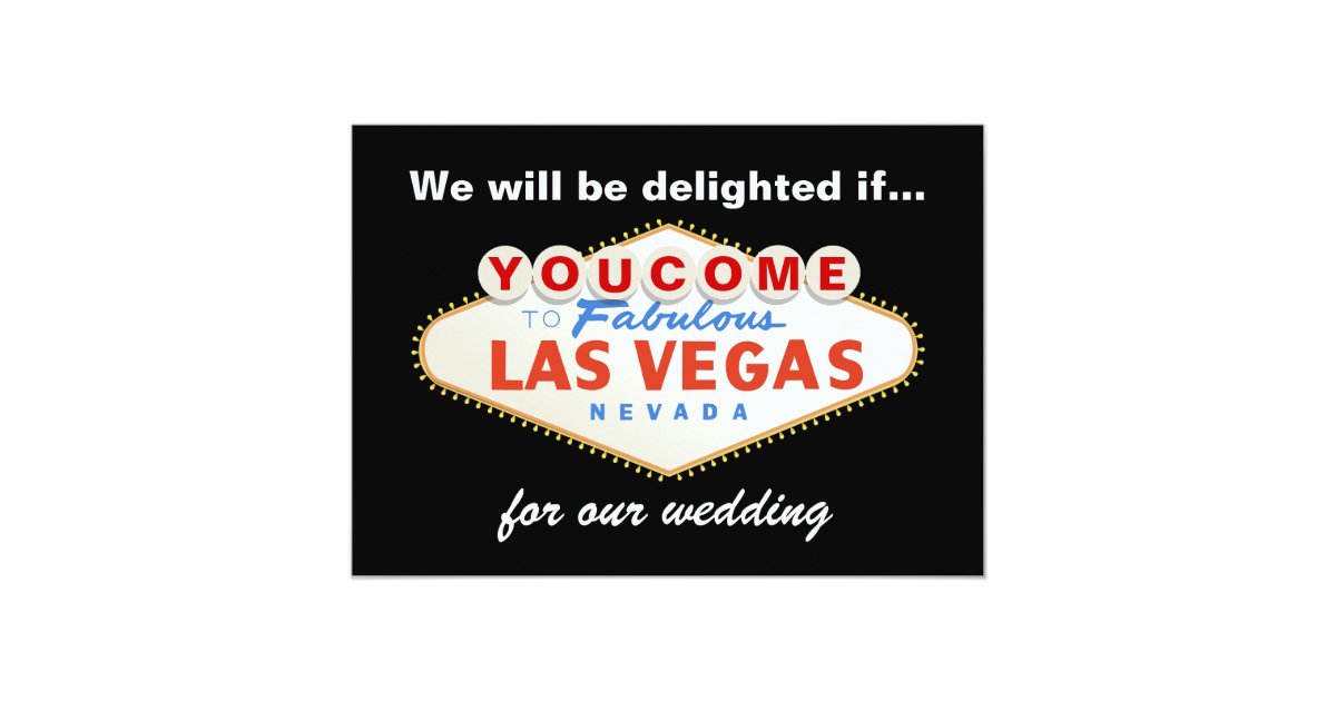 Las Vegas sign destination wedding invitation Zazzle