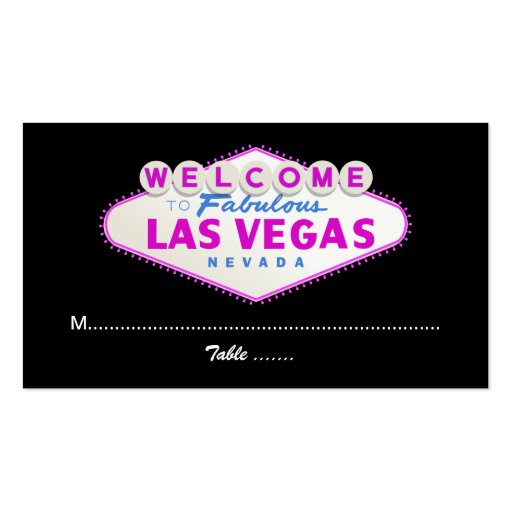 Las Vegas sign destination wedding place card Business Cards