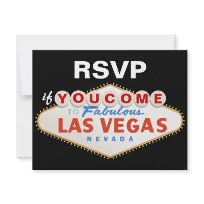Wedding Shops  Vegas on Las Vegas Sign Destination Wedding Rsvp Card Custom Invitations From