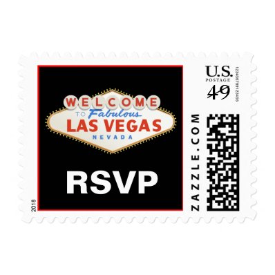 Las Vegas sign destination wedding RSVP stamp