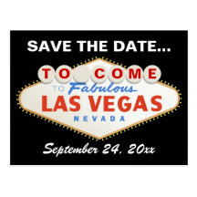 Las Vegas sign destination wedding Save the Date Post Card