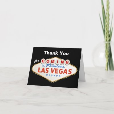 Las Vegas sign destination wedding Thank You Cards