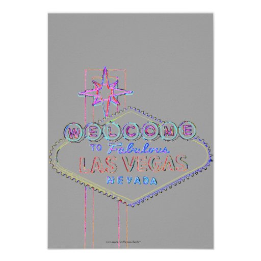 Las Vegas Sign Fiftieth Birthday Party Personalized Announcement
