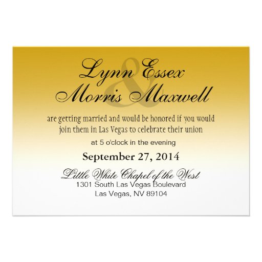 Las Vegas Sign Informal Fun Wedding Personalized Invite