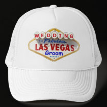 Las Vegas Sign Logo Groom Cap "WEDDING" hats