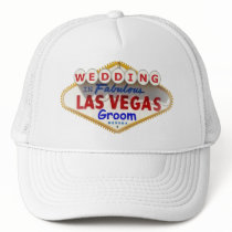 Las Vegas Sign Logo Groom Cap "WEDDING" hats by vegasdusoleil Las Vegas Sign Logo Groom Cap "WEDDING" hats