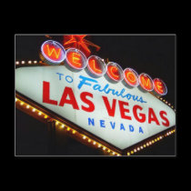 Las Vegas Sign Night time Postcard by vegasdusoleil Las Vegas Sign Night time Postcard