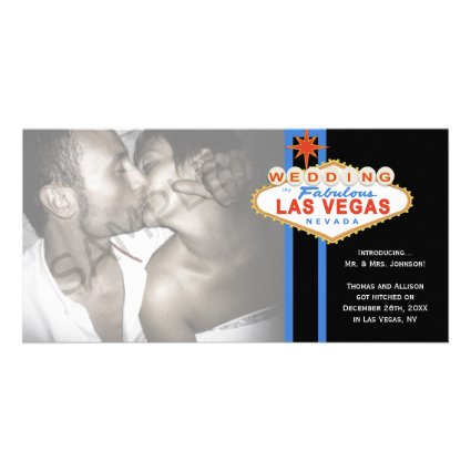 Las Vegas Sign Photo Wedding Marriage Announcement Photo Greeting Card