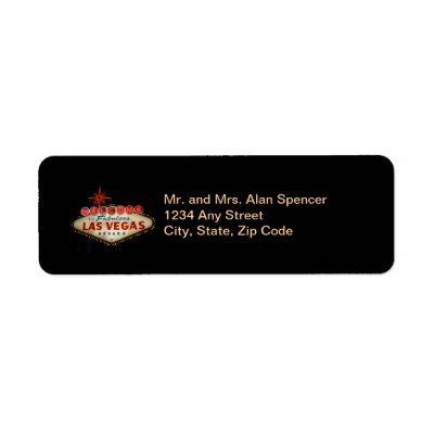 Las Vegas Sign Wedding Labels