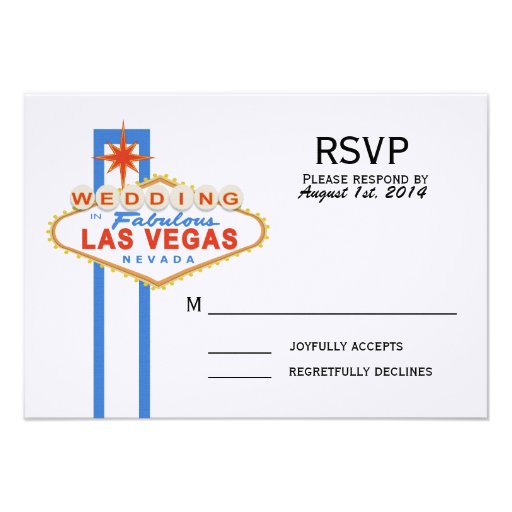 Las Vegas Sign Wedding Response Card Custom Invitation (front side)
