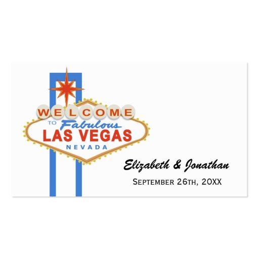 Las Vegas Sign Wedding Website Cards Business Cards (front side)