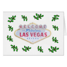 Las Vegas Sign with Mistletoes Christmas Card